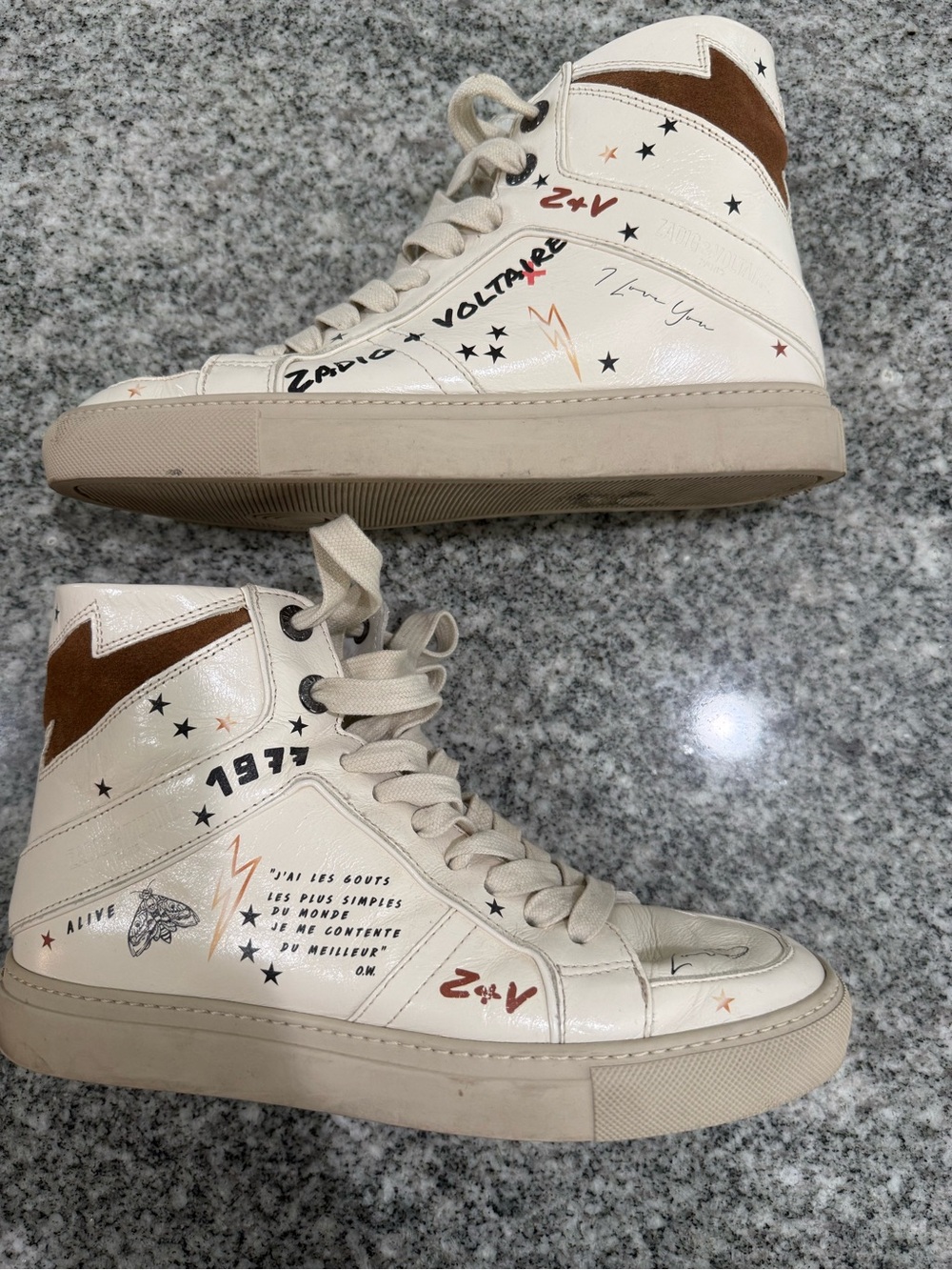 Zadig & Voltaire High Top Sneakers 37/7 MINT CONDITION